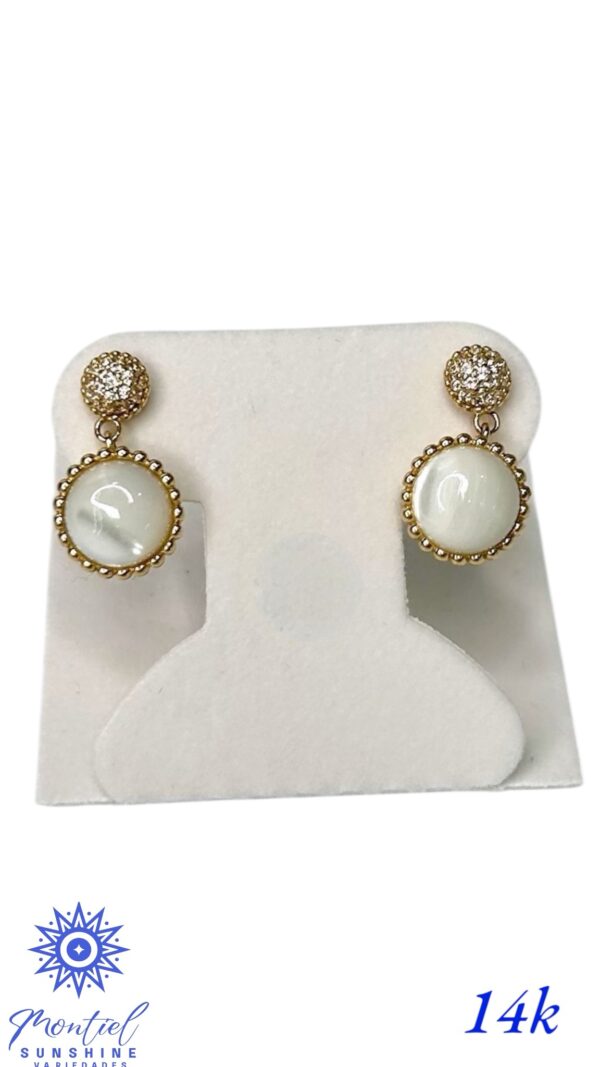 14k White Pearl Earrings