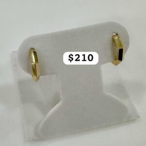 Aretes de Oro 14K – Diseño Geométrico Moderno